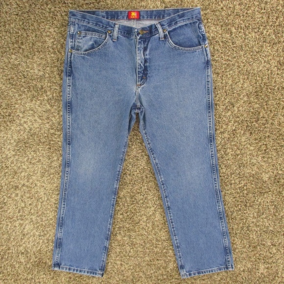 Wrangler Jeans Men's 38x30 Medium Wash Cowboy Cut Slim Premium Performance Denim - Picture 1 of 7